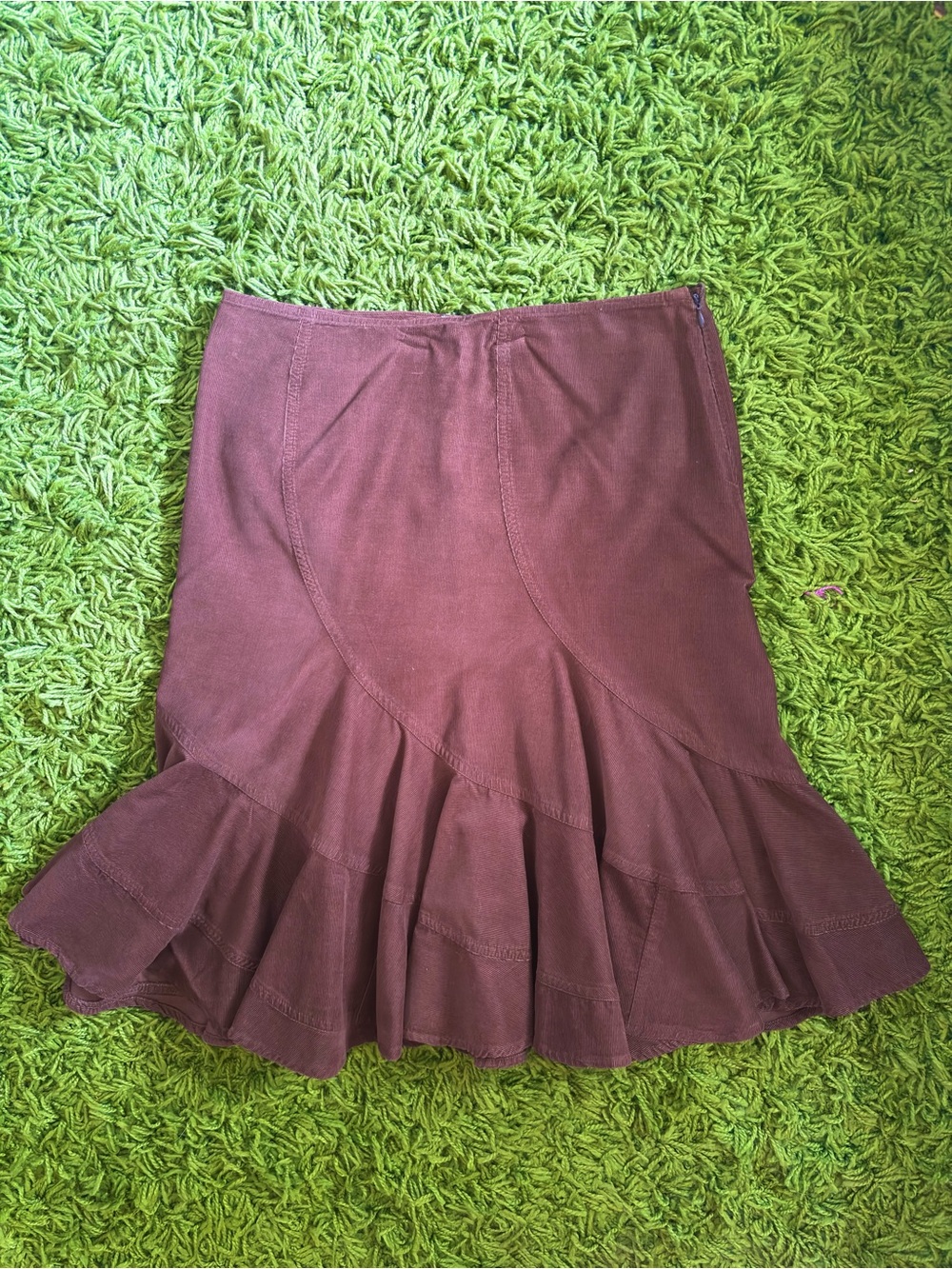 Women's Ruffled Flounce Skirt in Brown
